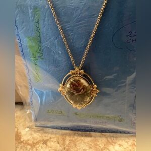 Coventry Gold Floral rose Pendant Necklace vintage